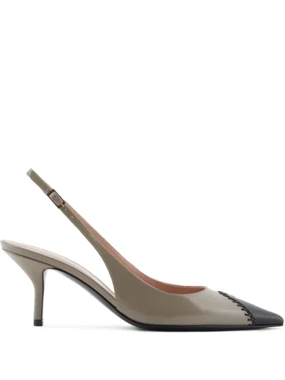 Giorgio Armani 60mm Contrasting-toecap Leather Pumps In Neutrals