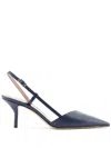 Giorgio Armani Official Store Nappa-leather Slingbacks In Blue
