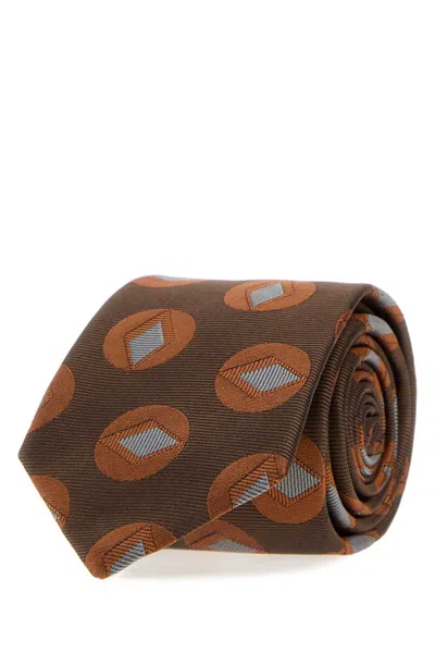 Giorgio Armani 7 Cm Embroidered Silk Tie For Men In Printed
