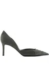 Giorgio Armani 70mm Pointed-toe Pumps In Gray
