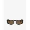 Giorgio Armani Womens Brown Ar8216 Rectangle-frame Acetate Sunglasses