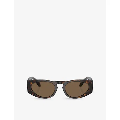 Giorgio Armani Womens Brown Ar8216 Rectangle-frame Acetate Sunglasses