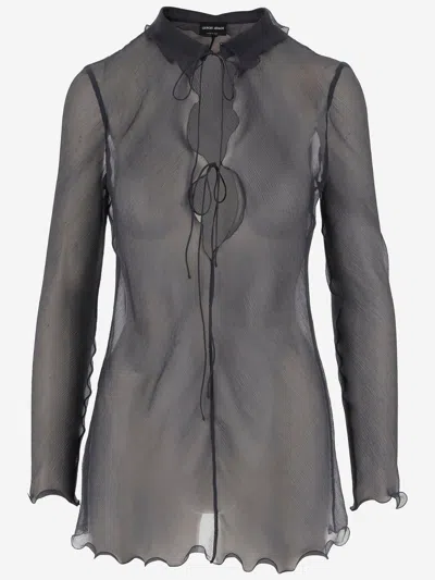 Giorgio Armani Silk Blouse In Black