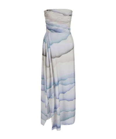 GIORGIO ARMANI GIORGIO ARMANI DRAPED ABSTRACT-PATTERED DRESS