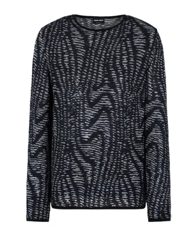 GIORGIO ARMANI GIORGIO ARMANI ABSTRACT PATTERNED CREWNECK JUMPER