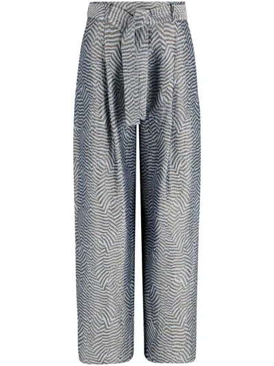 Giorgio Armani Abstract Pattern Trousers In Grey