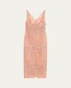 Giorgio Armani Abstract Semi-sheer Wrap Silk Dress In Lt Pink