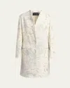 Giorgio Armani Abstract V-neck Silk Coat In Off White