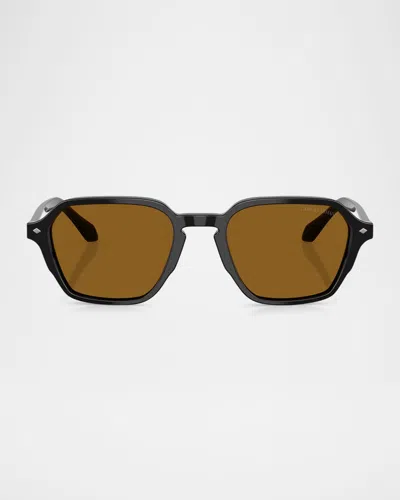Giorgio Armani Acetate Square Sunglasses In Black