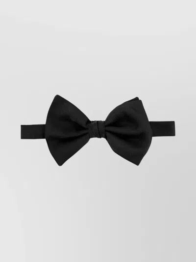 Giorgio Armani Adjustable Silk Bow Tie In Black