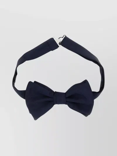 Giorgio Armani Adjustable Strap Silk Bow Tie In Blue