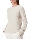 Giorgio Armani Alashan Ribbed Cashmere Sweater In Solid Medium Beige