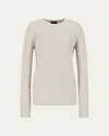 Giorgio Armani Alashan Ribbed Cashmere Sweater In Solid Medium Beige