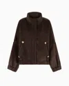 Giorgio Armani Alpaca And Wool Pea Coat In Brown