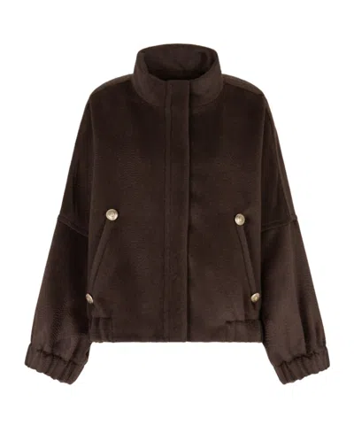 Giorgio Armani Alpaca And Wool Pea Coat