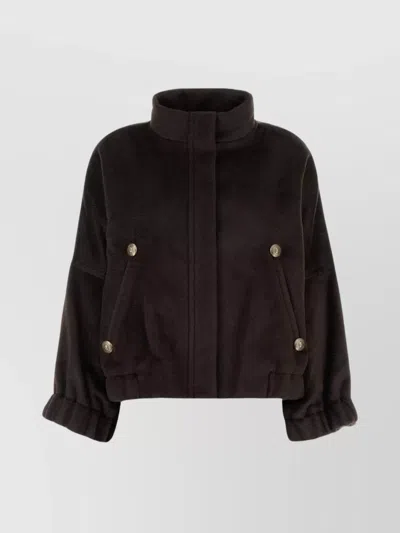 GIORGIO ARMANI ALPACA BLEND JACKET WITH BUTTONED POCKETS