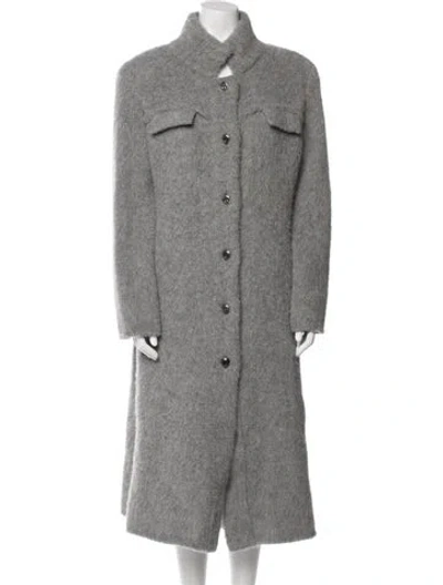 Pre-owned Giorgio Armani Alpaca Coat In Gray
