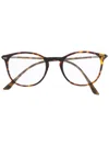 Giorgio Armani Angular Glasses In 棕色