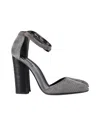 Giorgio Armani Ankle Strap Pumps In Grey Suede In Grey