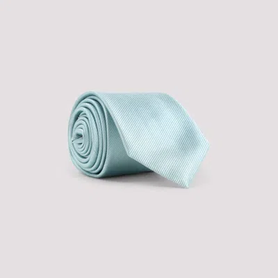 GIORGIO ARMANI AQUA TONAL DIAGONAL STRIPED TIE