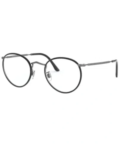 Giorgio Armani Ar 112mj Men's Round Eyeglasses In Black