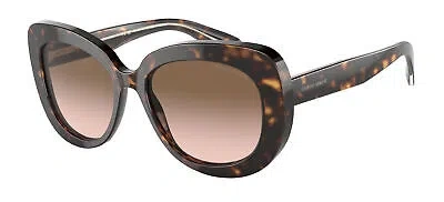 Pre-owned Giorgio Armani Ar 8168 Havana/brown Shaded 53/17/140 Women Sunglasses