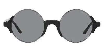 Pre-owned Giorgio Armani Ar326sm Sunglasses Gunmetal Black White Blue 48mm