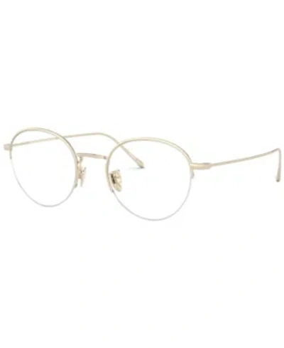 Giorgio Armani Ar5098t Men's Round Eyeglasses In Gold-tone