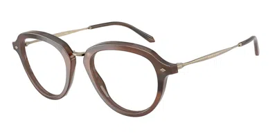 Giorgio Armani Ar5174 6467 Men's Glasses Brown Size 48 - Free Lenses - Blue Light Block Available In Striped Brown,gold