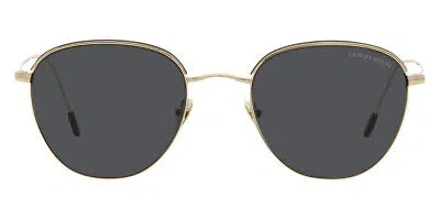 Pre-owned Giorgio Armani Ar6048 Sunglasses Pale Gold/black Pale Gold Dark Gray 51mm