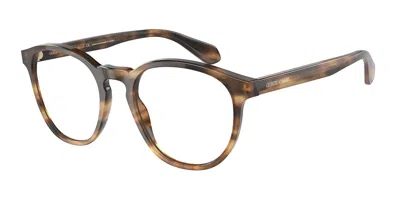Giorgio Armani Ar7216 Men's Glasses, Tortoiseshell, Size 50 In Striped Brown Tortoise
