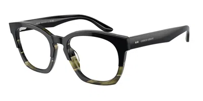 Giorgio Armani Ar7245u Men's Glasses, Green, Size 50 In Black Green Striped