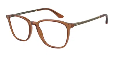 Giorgio Armani Ar7250 6046 Men's Glasses Brown Size 53 - Free Lenses - Blue Light Block Available In Transparent Brown