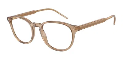 Giorgio Armani Ar7259 6072 Men's Glasses Brown Size 50 - Free Lenses - Blue Light Block Available In Transparent Brown