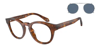 Giorgio Armani Ar8190u With Clip-on Men's Glasses, Tortoiseshell, Size 48 In Red