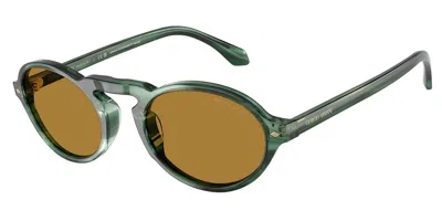 Giorgio Armani Ar8219u 616453 Occhiali Da Sole Verdi Per Uomo In Multi
