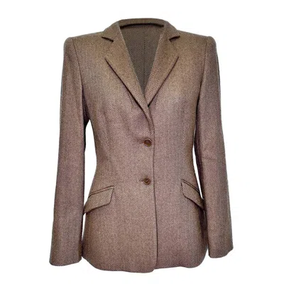 Giorgio Armani Armani Collezioni Single-breasted Blazer In Brown Wool