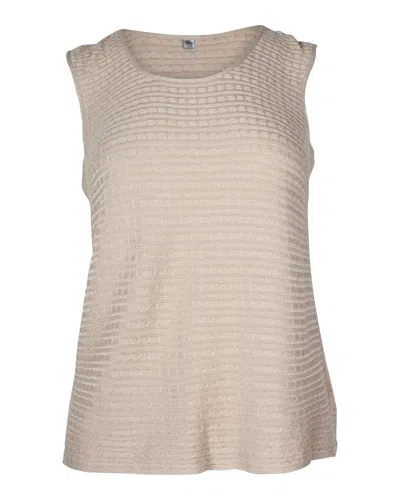 Giorgio Armani Armani Knitted Sleeveless Top In Beige Viscose