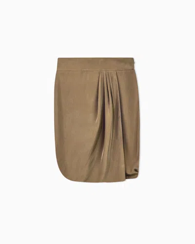 Giorgio Armani Armani/archivio Ss1990 Wrap-effect Skirt In Brown