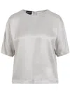 Giorgio Armani Ash Grey Shirt With Discreet Rear Zip Fastening In Gray