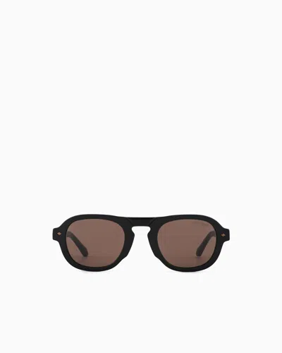 Giorgio Armani Asian-fit Square Sunglasses For Men In Brown