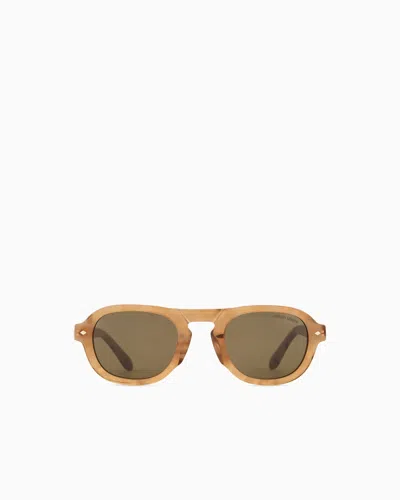 Giorgio Armani Asian-fit Square Sunglasses For Men In Brown