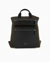 Giorgio Armani Asv Convertible Shopper Bag In Nylon And Pebbled Leather In Green