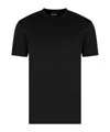 Giorgio Armani Official Store Viscose And Cashmere Jacquard Jersey Crew-neck T-shirt In Black