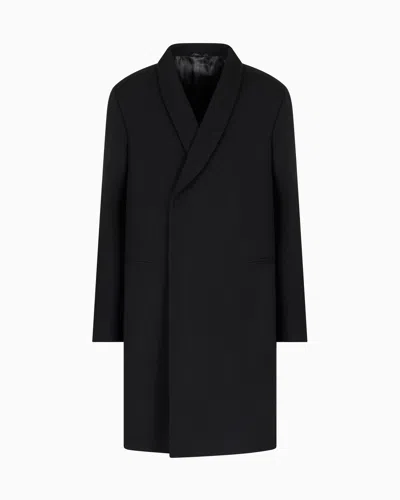 Giorgio Armani Asv Double-breasted Giorgio's Coat In Cashmere In Black