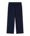 Giorgio Armani Asv Fluid Wool Flat-front Trousers In Blue
