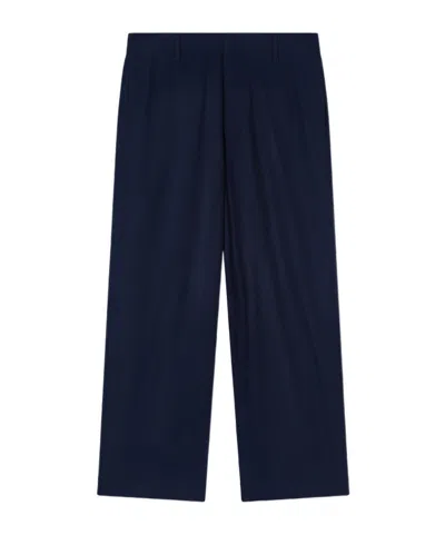 GIORGIO ARMANI ASV FLUID WOOL FLAT-FRONT TROUSERS