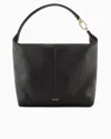 Giorgio Armani Official Store Asv La Prima Soft Large Hobo Bag In Patent Nappa Leather In Black