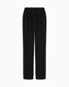 Giorgio Armani Asv Pleated Triple Silk Georgette Trousers In Black