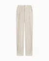 Giorgio Armani Asv Pleated Triple Silk Georgette Trousers In Neutral